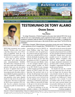 TESTEMUNHO DE TONY ALAMO-