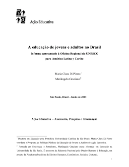 A educa&ccedil;&atilde;o de jovens e adultos no Brasil