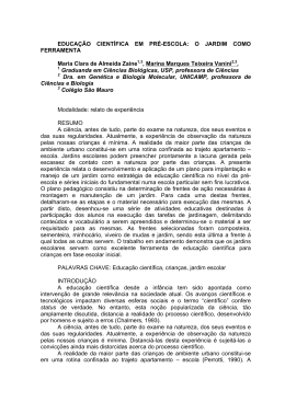 EDUCA&Ccedil;&Atilde;O CIENT&Iacute;FICA EM PR&Eacute;-ESCOLA: O JARDIM - sinpro-sp
