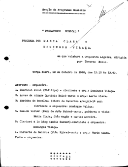 PROGRMmPoR MARIA` I cLARA/ e DomINGos vILA&ccedil;A,