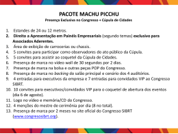 PACOTE MACHU PICCHU Presença Exclusiva no Congresso +
