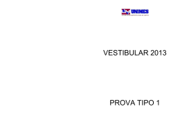 VESTIBULAR 2013 PROVA TIPO 1