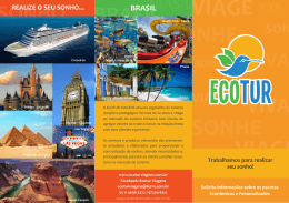 Realize seu sonho - Ecotur - Turismo Receptivo & Pedagógico