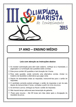 1º ANO – ENSINO MÉDIO - Marista Centro