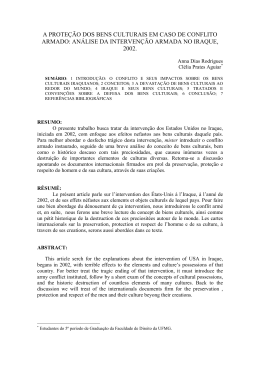a prote&ccedil;&atilde;o dos bens culturais em caso de conflito armado