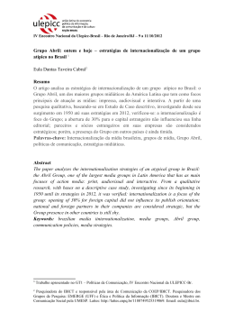 Grupo Abril: ontem e hoje &ndash; estrat&eacute;gias de internacionaliza&ccedil;&atilde;o de
