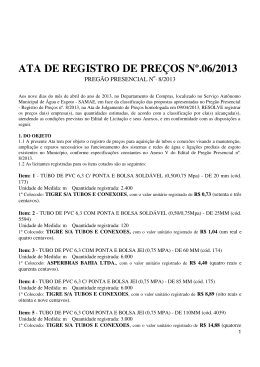 ATA DE REGISTRO DE PREÇOS Nº.06/2013