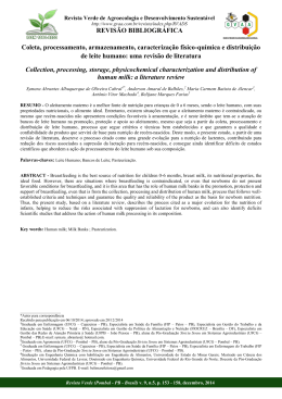 REVISÃO BIBLIOGRÁFICA Coleta, processamento, armazenamento