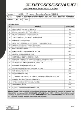 223-12 CP-AQUISI&Ccedil;&Atilde;O DE MATERIAIS PARA A &Aacute;REA DE