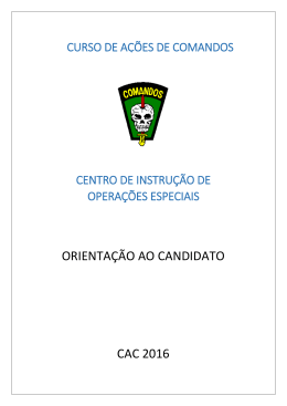 ORIENTAÇÃO AO CANDIDATO CAC 2016