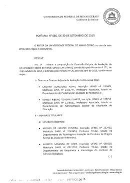 Gabinete do Reitor =_j-. - Universidade Federal de Minas Gerais