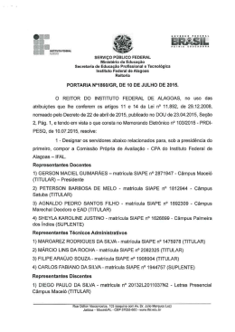 SERVI&Ccedil;O PUBLICO FEDERAL Minist&eacute;rio da Educac&atilde;o