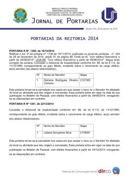 PORTARIAS DA REITORIA 2014 - Universidade Federal de