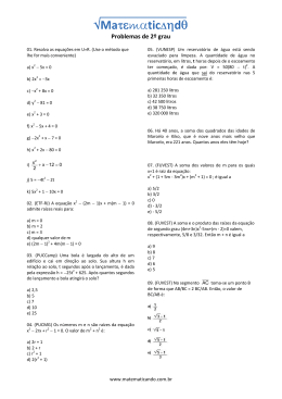 Problemas de 2&ordm; grau