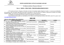 Edital n 002-2012- Resultado Iniciacao Cientifica