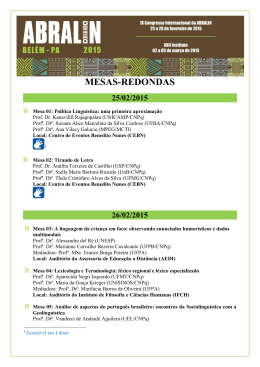 MESAS-REDONDAS - IX Congresso Internacional da ABRALIN