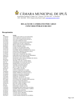 Relacao de Candidatos Inscritos