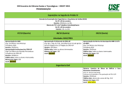 XIII Encontro de Ciências Exatas e Tecnológicas – ENCET 2015