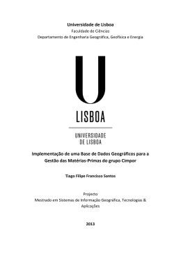 Universidade de Lisboa Implementação de uma Base de Dados
