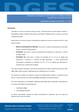 Procura e ocupa&ccedil;&atilde;o da rede p&uacute;blica de ensino superior