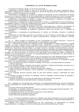 PORTARIA N&ordm; 131 DE 08 DE MAR&Ccedil;O DE 2005 O Secret&aacute;rio