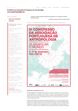 e-boletim APA (2009) - Associa&ccedil;&atilde;o Portuguesa de Antropologia
