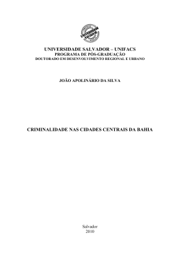 criminalidade nas cidades centrais da bahia