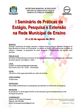 Cartaz - Prefeitura Municipal de Florianópolis