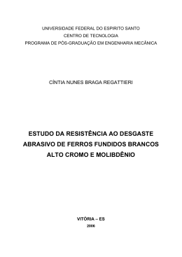estudo da resist&ecirc;ncia ao desgaste abrasivo de ferros fundidos
