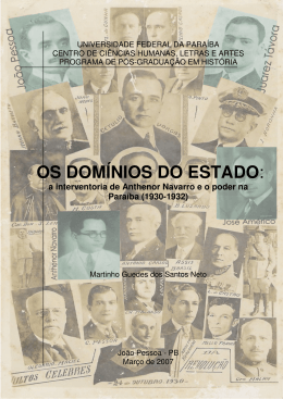 os domínios do estado - UFPB - Universidade Federal da Paraíba