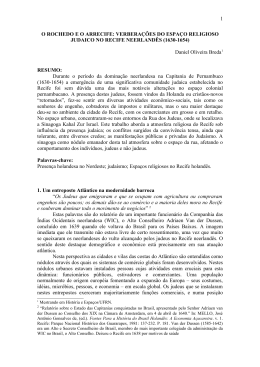 verbera&ccedil;&otilde;es do espa&ccedil;o religioso judaico no recife neerland&ecirc;s
