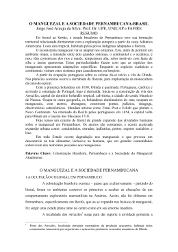 O MANGUEZAL E A SOCIEDADE PERNAMBUCANA