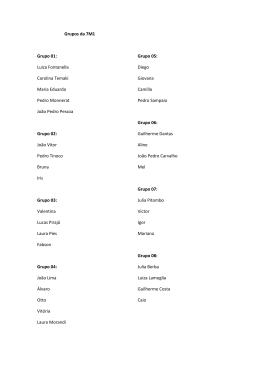 Grupos da 7M1 Grupo 01: Luiza Fontanella Carolina Temaki Maria