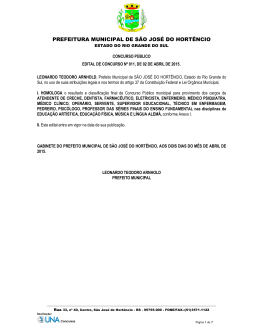 Homologa&ccedil;&atilde;o do Resultado Final