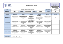 hor&aacute;rio de aula 2015.1 - Curso Tecn&oacute;logos em Gest&atilde;o