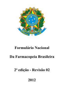 Formulário Nacional da Farmacopeia Brasileira