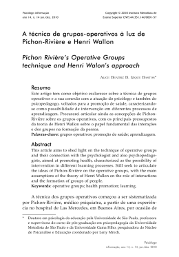 A t&eacute;cnica de grupos-operativos &agrave; luz de Pichon