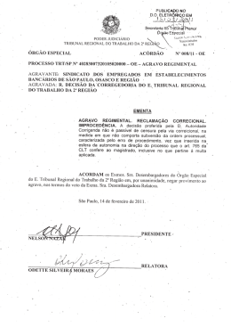 Ac. 008/11-OE - Tribunal Regional do Trabalho da 2&ordf; Regi&atilde;o SP