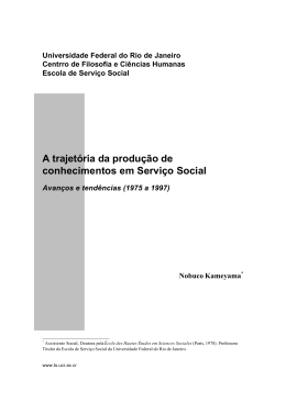 A trajetória da produção de conhecimentos em Serviço Social