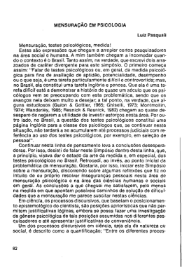 Mensura&ccedil;&atilde;o em Psicologia