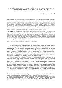 Educa&ccedil;&atilde;o musical nos contextos n&atilde;o-formais