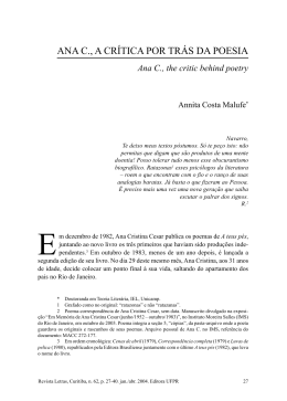 ana c., a cr&iacute;tica por tr&aacute;s da poesia