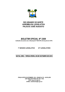 BOLETIM OFICIAL N&ordm; 3369 - Assembleia Legislativa do Rio Grande