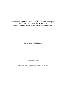 ind&uacute;stria e industrializa&ccedil;&atilde;o em mo&ccedil;ambique