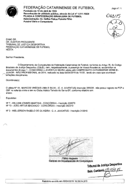 Proc. 063-15 – Concórdia x C.A. Juventus – Seara