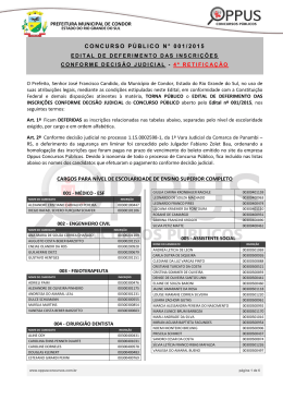 Edital de Deferimento das Inscri&ccedil;&otilde;es