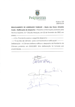 Ratificação de despacho - Realojamento
