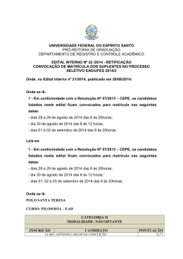 Edital Interno n&ordm; 022/2014