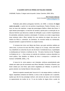 O ALEGRE CANTO DA PERDIZ, DE PAULINA