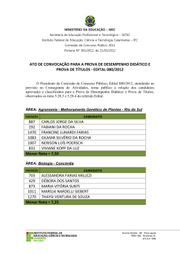 Divulga&ccedil;&atilde;o dos candidatos convocados para as
